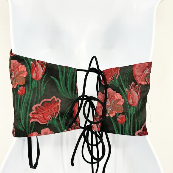 Superdown Revolve Womens Summer Floral Halter Neck Helen Open Back Top Size S - Picture 7 of 8